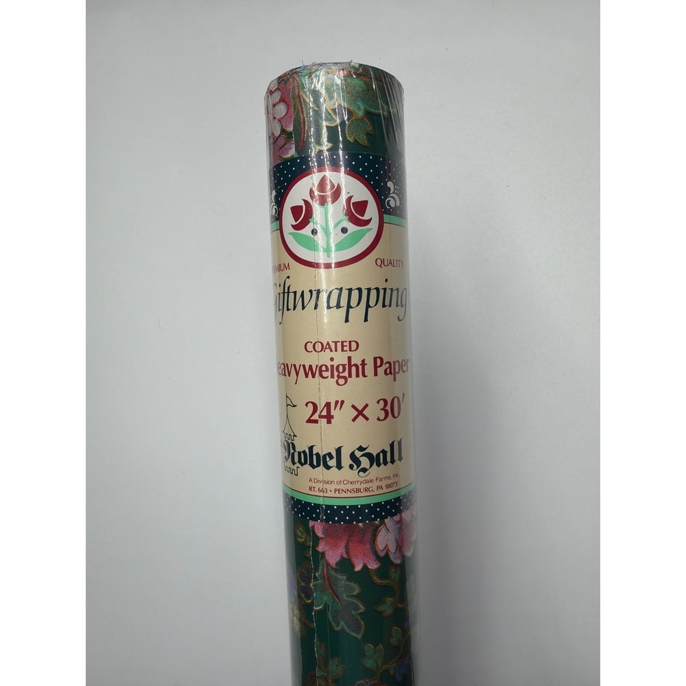 Nobel Hall Premium Coated‎ Heavyweight Gift Wrapping Paper Floral Design 24 x 30